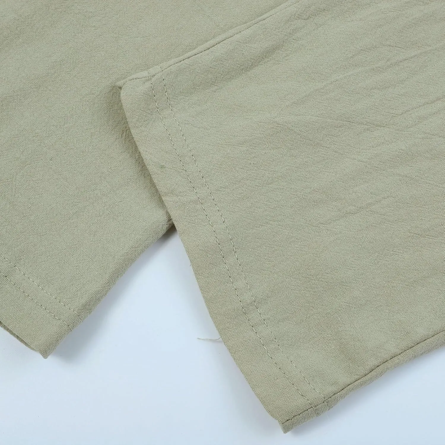Linen Pants for Men Casual Relaxed Fit Lightweight Wide Leg Elastic Waist Breathable Pants Baggy Joggers