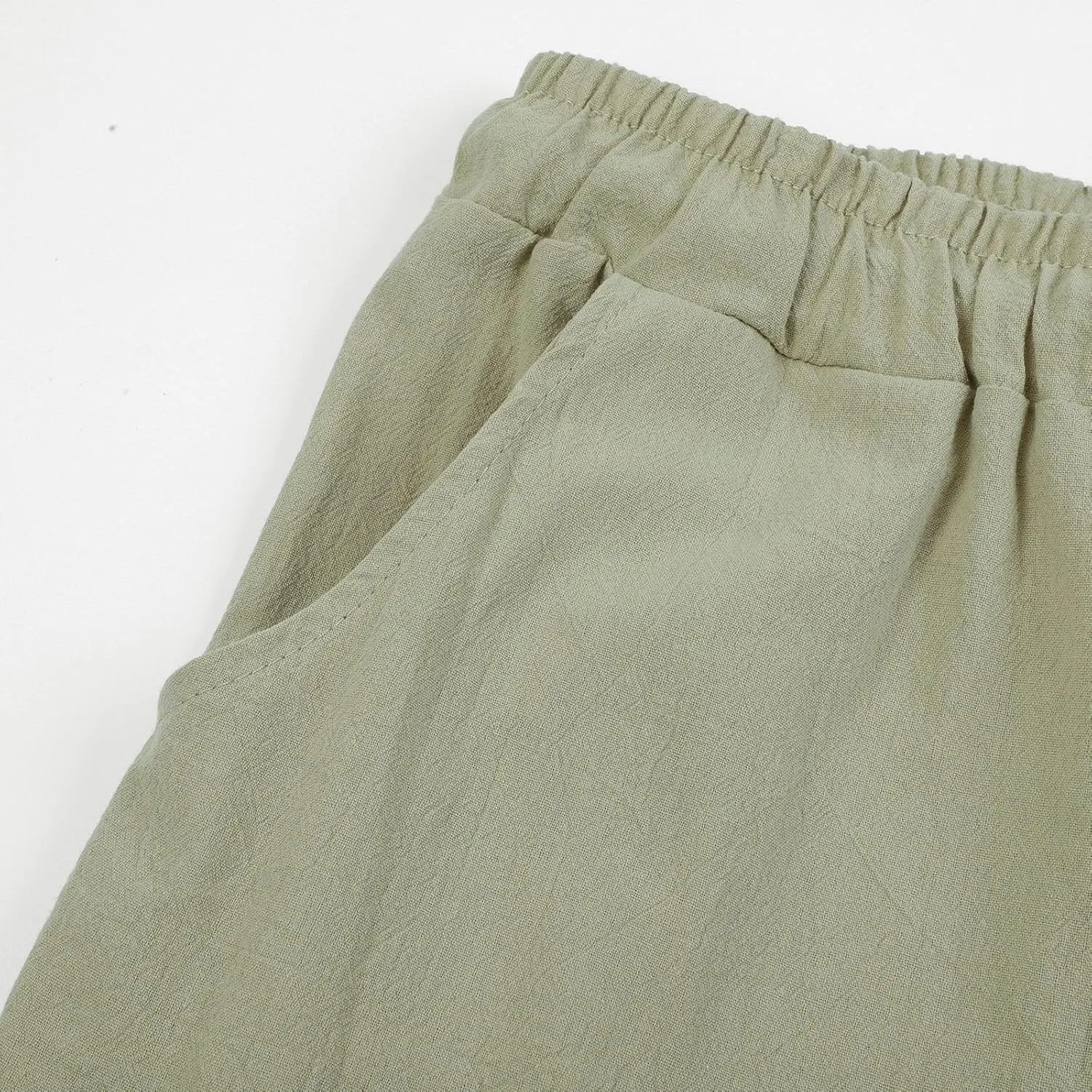 Linen Pants for Men Casual Relaxed Fit Lightweight Wide Leg Elastic Waist Breathable Pants Baggy Joggers
