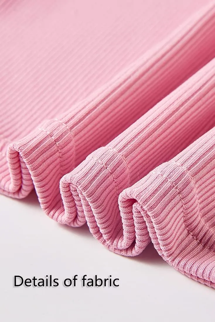 Lounge Wear Ribbed Casual 2 Piece Tracksuit Set Women Solid Skinny Short Sleeve O-Neck Top Mid Waist Elastic Leggings
