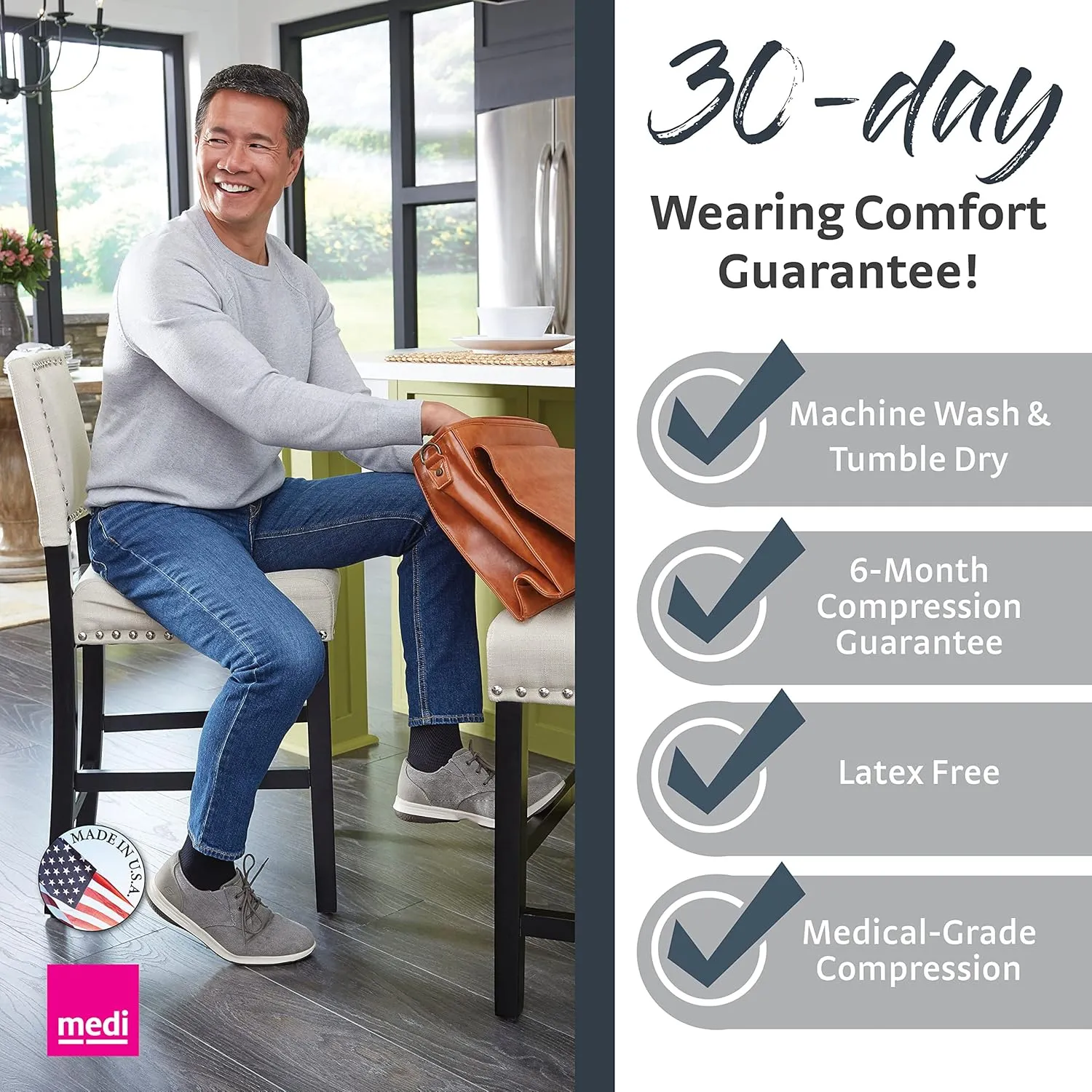mediven for Men Select, 20-30 mmHg – Closed Toe, Knee High Compression Stockings
