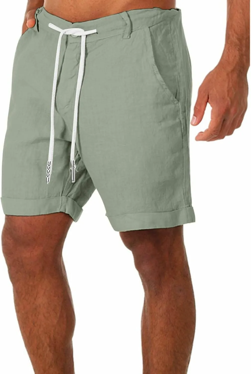 Men Beach Shorts Beach Casual Pants Fitness Bodybuilding Cotton Shorts Men's pants Men Short Pants White Shorts for