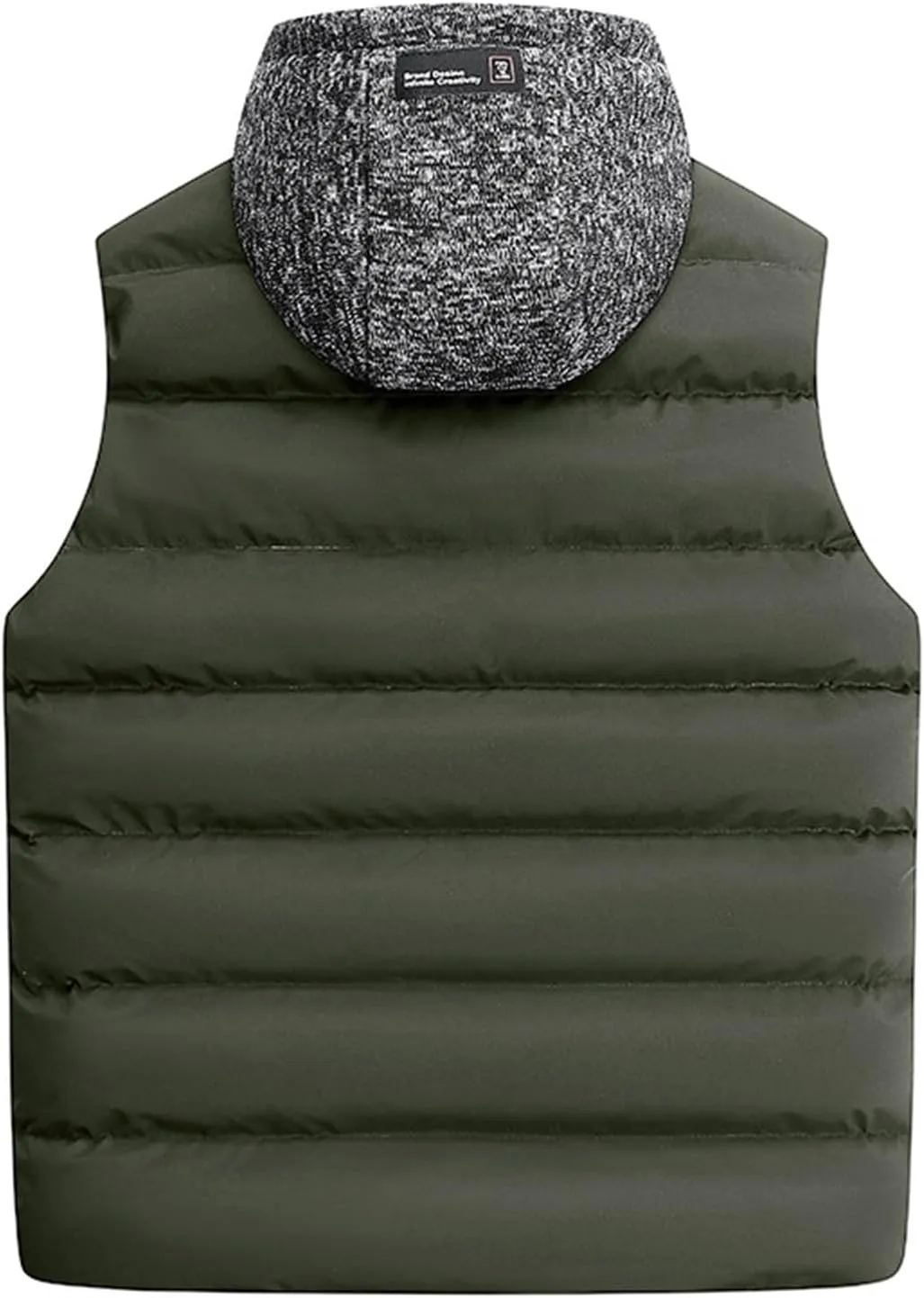 Men Outdoor Quilted Winter Puffer Vest Thicken Warm Cotton Coat Sleeveless Hooded Jacket Padded Vest Puffy Vest Men