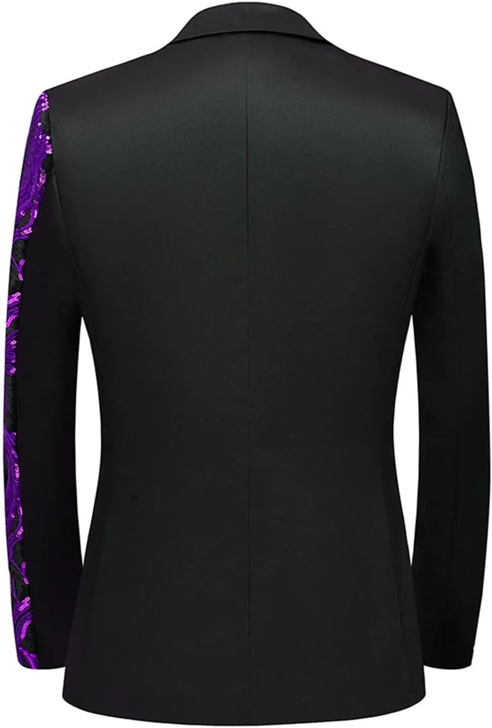 Men Shiny Sequin Blazer Slim Fit Suits Jacket Floral Tuxedo Jacket One Button Dress Suit Party Dinner Prom
