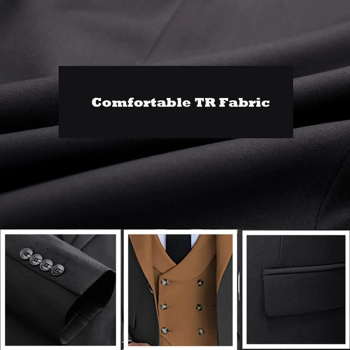 Men's 3 Piece Suit Slim Fit Suits One Button Blazer Vest Pants Formal Business Wedding Prom Suits