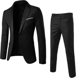 Men's 3 Pieces Suit Slim Fit 2 Button Business Dress Suits Blazer Vest Pants Set For Men Wedding Party Tuxedo Suits