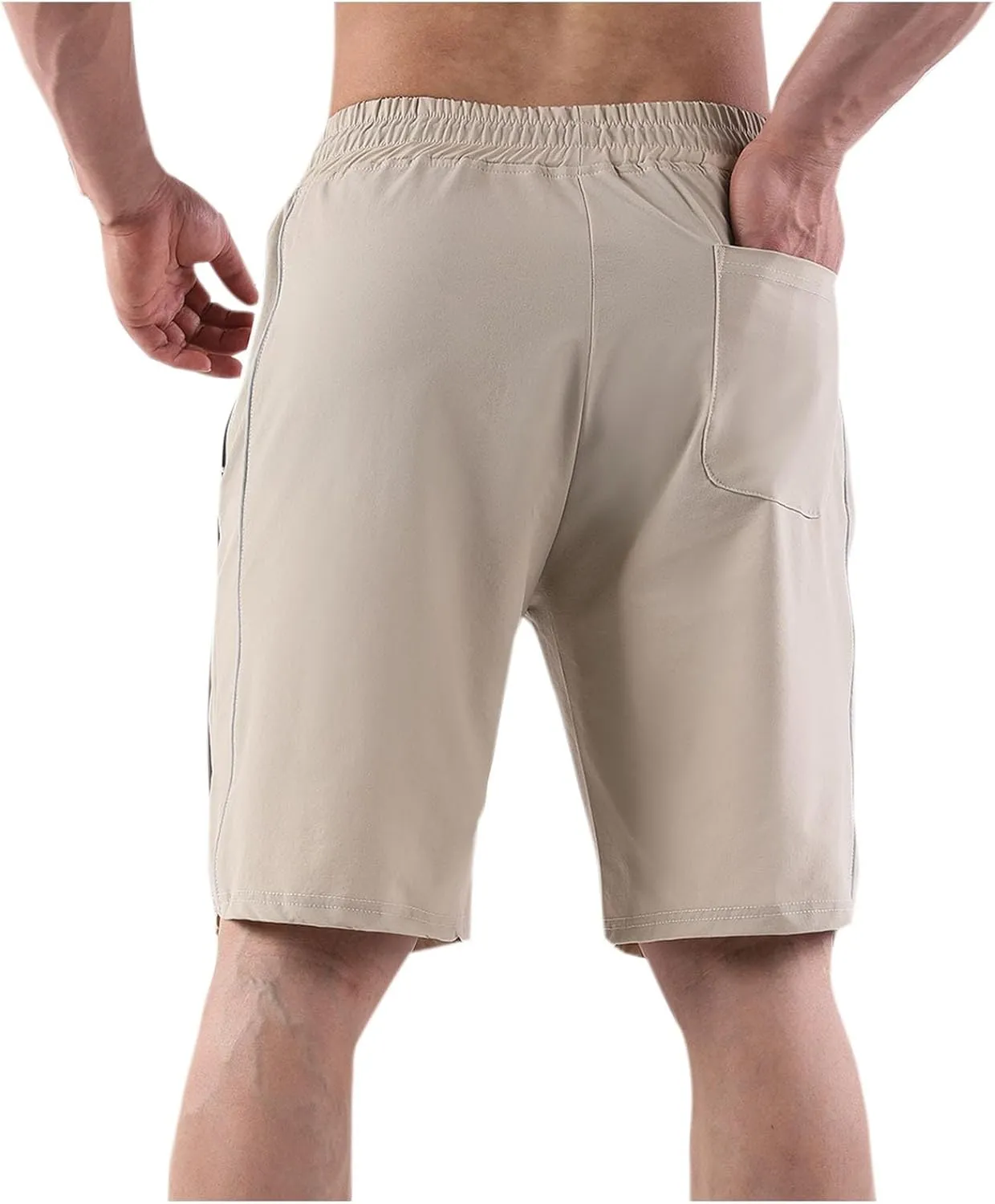 Mens Athletic Shorts Gym Workout Running Lightweight Elastic Waist Sports Short Elastic Drawstring Quick Dry Pants