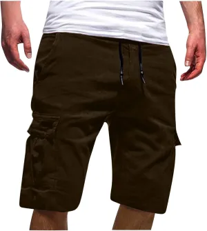 Mens Big and Tall Cargo Shorts Classic Fit Stretch Lightweight Multi Pocket Casual Camo Cargo Pants Fishing Hiking