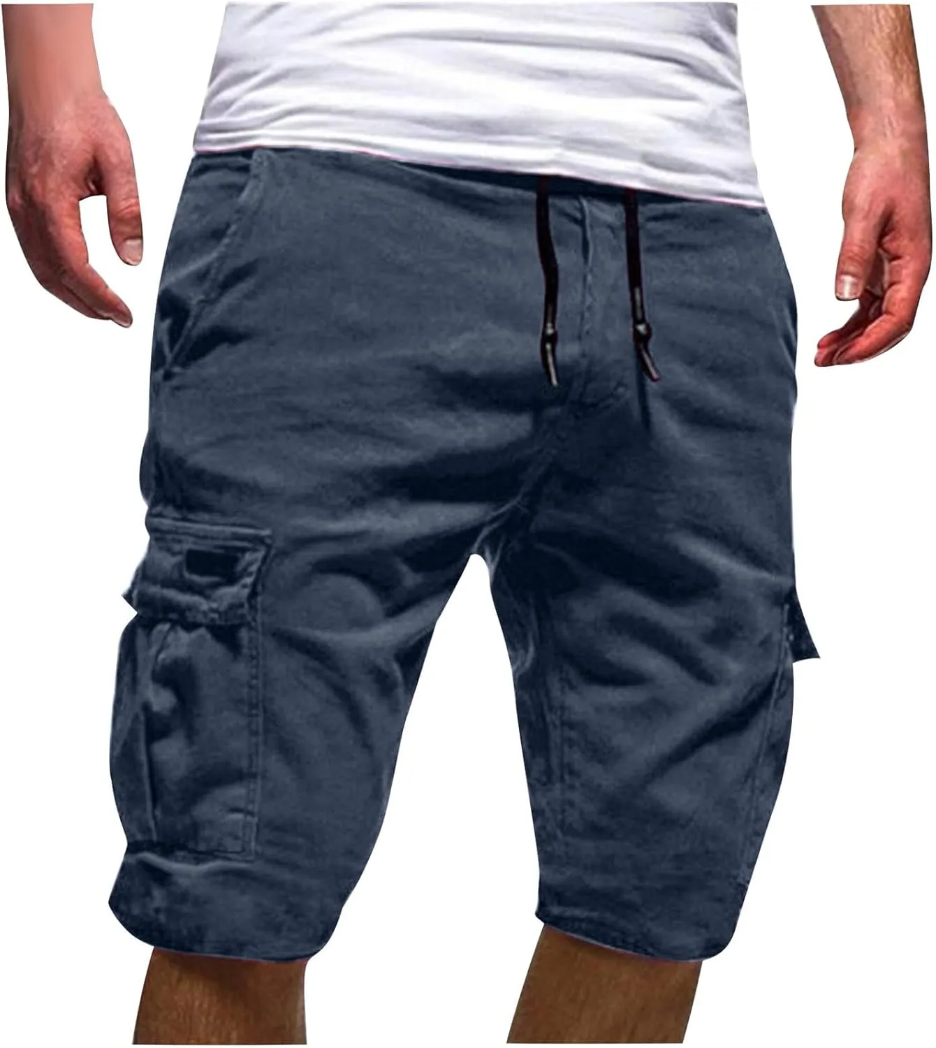 Mens Big and Tall Cargo Shorts Classic Fit Stretch Lightweight Multi Pocket Casual Camo Cargo Pants Fishing Hiking