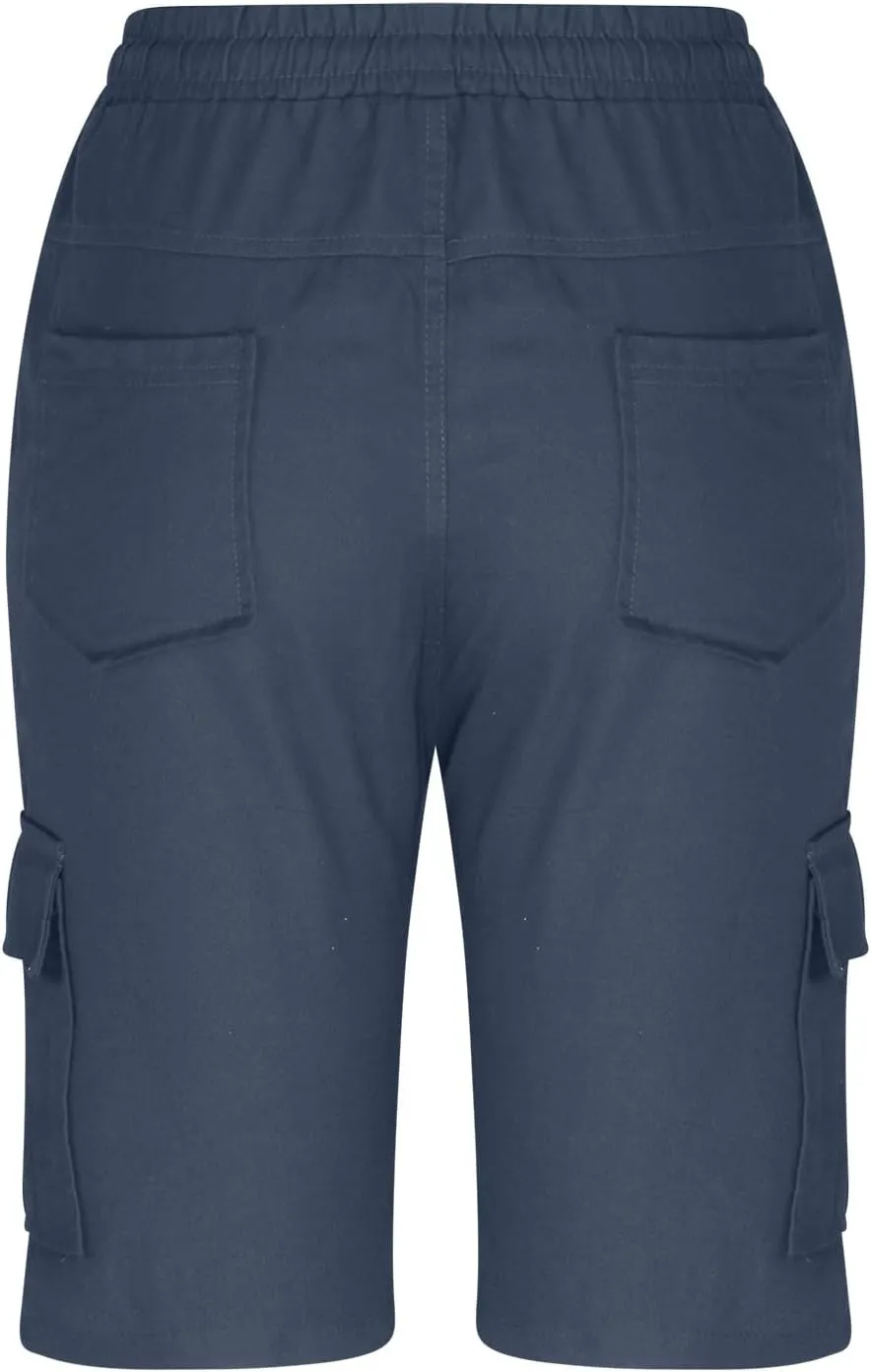 Mens Big and Tall Cargo Shorts Classic Fit Stretch Lightweight Multi Pocket Casual Camo Cargo Pants Fishing Hiking
