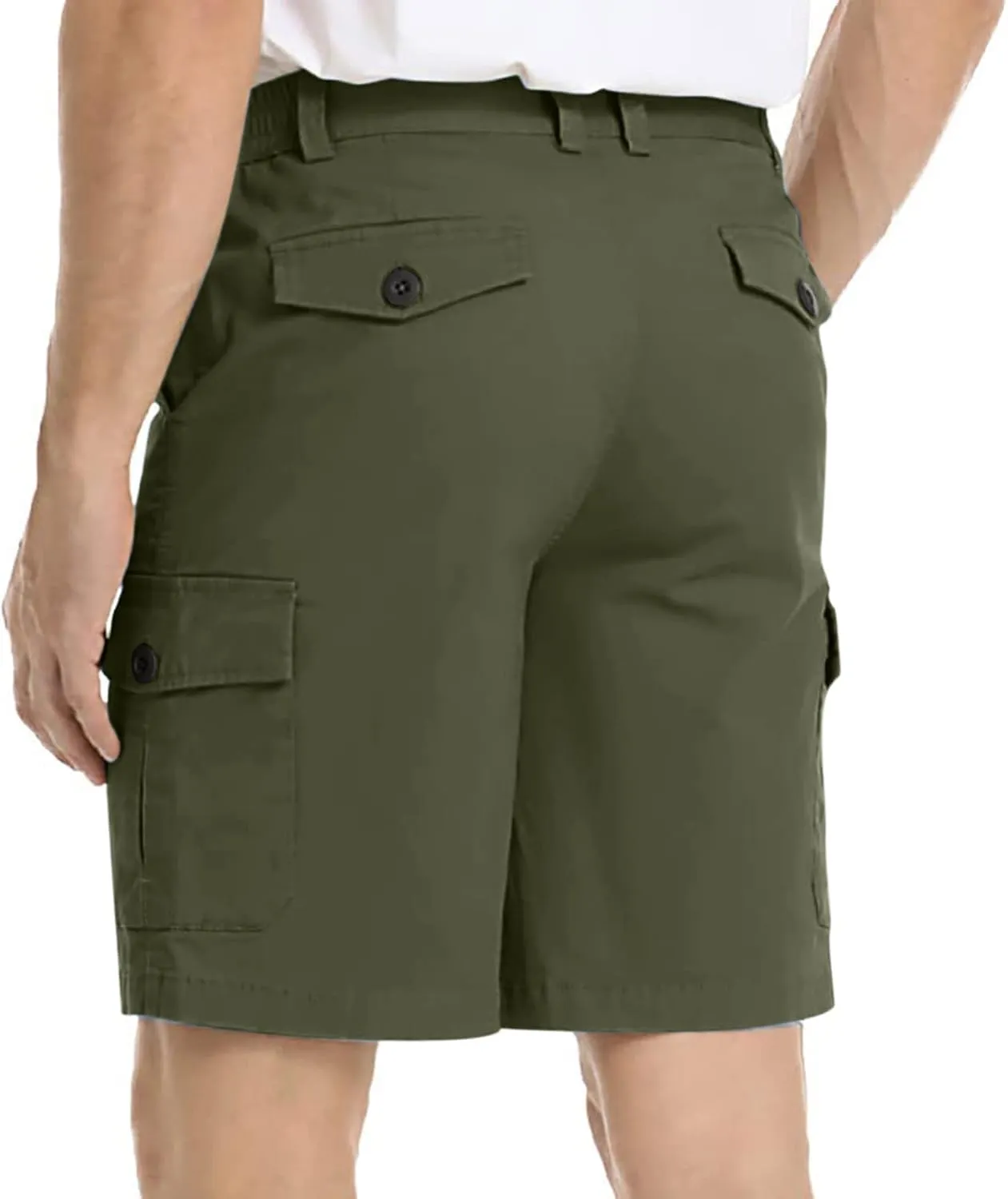 Mens Big and Tall Cargo Shorts Classic Fit Stretch Lightweight Multi Pocket Casual Camo Cargo Pants Fishing Hiking