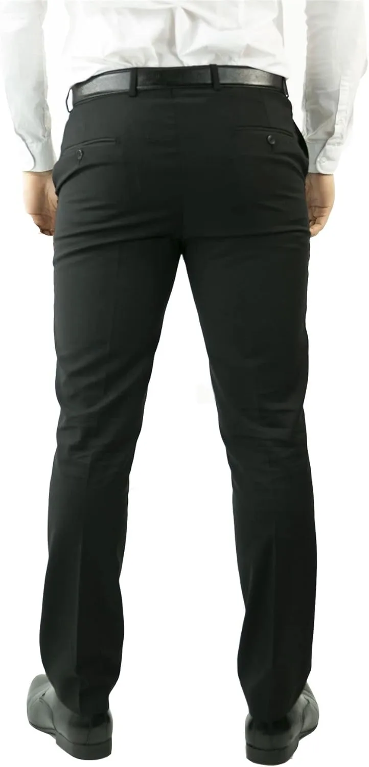 Mens Black Tuxedo Trousers Wedding Prom Stripe Satin Stripe Trouser Tux Classic