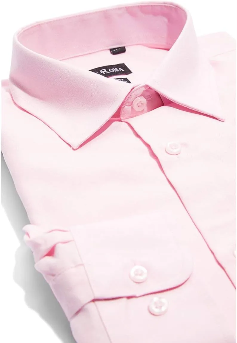 Men's Buttoned Solid Down Dress Shirt - Wrinkle-Free Long Sleeve Tailored Fit Premium Quality Lightweight Breathable Texture