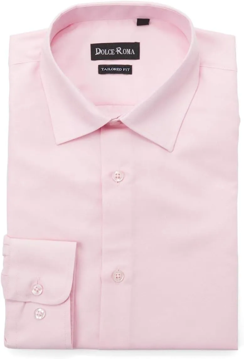 Men's Buttoned Solid Down Dress Shirt - Wrinkle-Free Long Sleeve Tailored Fit Premium Quality Lightweight Breathable Texture