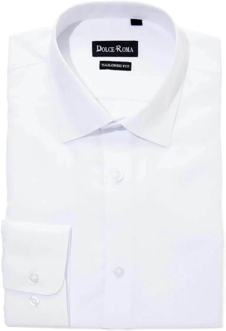 Men's Buttoned Solid Down Dress Shirt - Wrinkle-Free Long Sleeve Tailored Fit Premium Quality Lightweight Breathable Texture