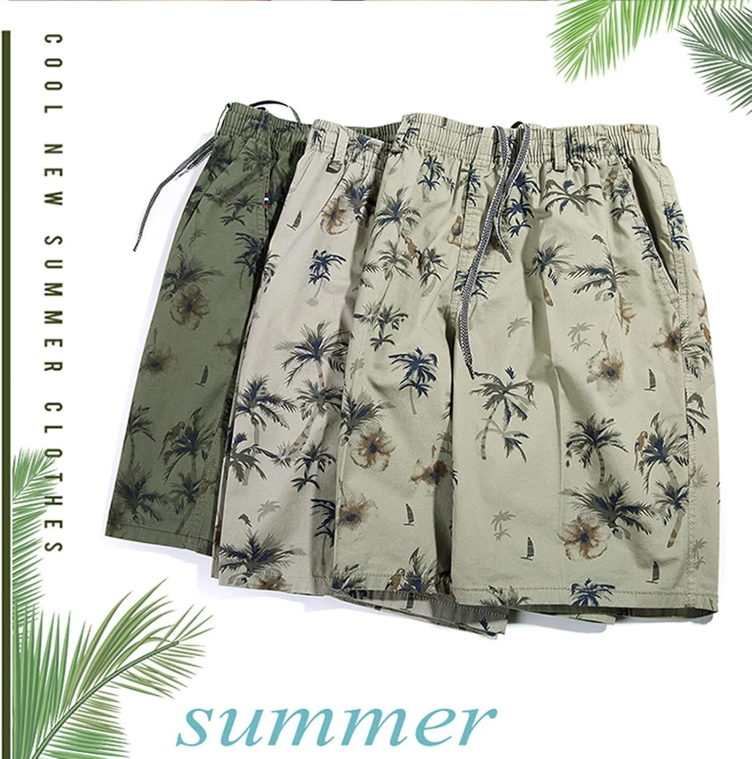 Mens Casual Cargo Shorts Printed Pants Fitness Bodybuilding Sports Men's Pants Men's Long Shorts for Camping Hiking