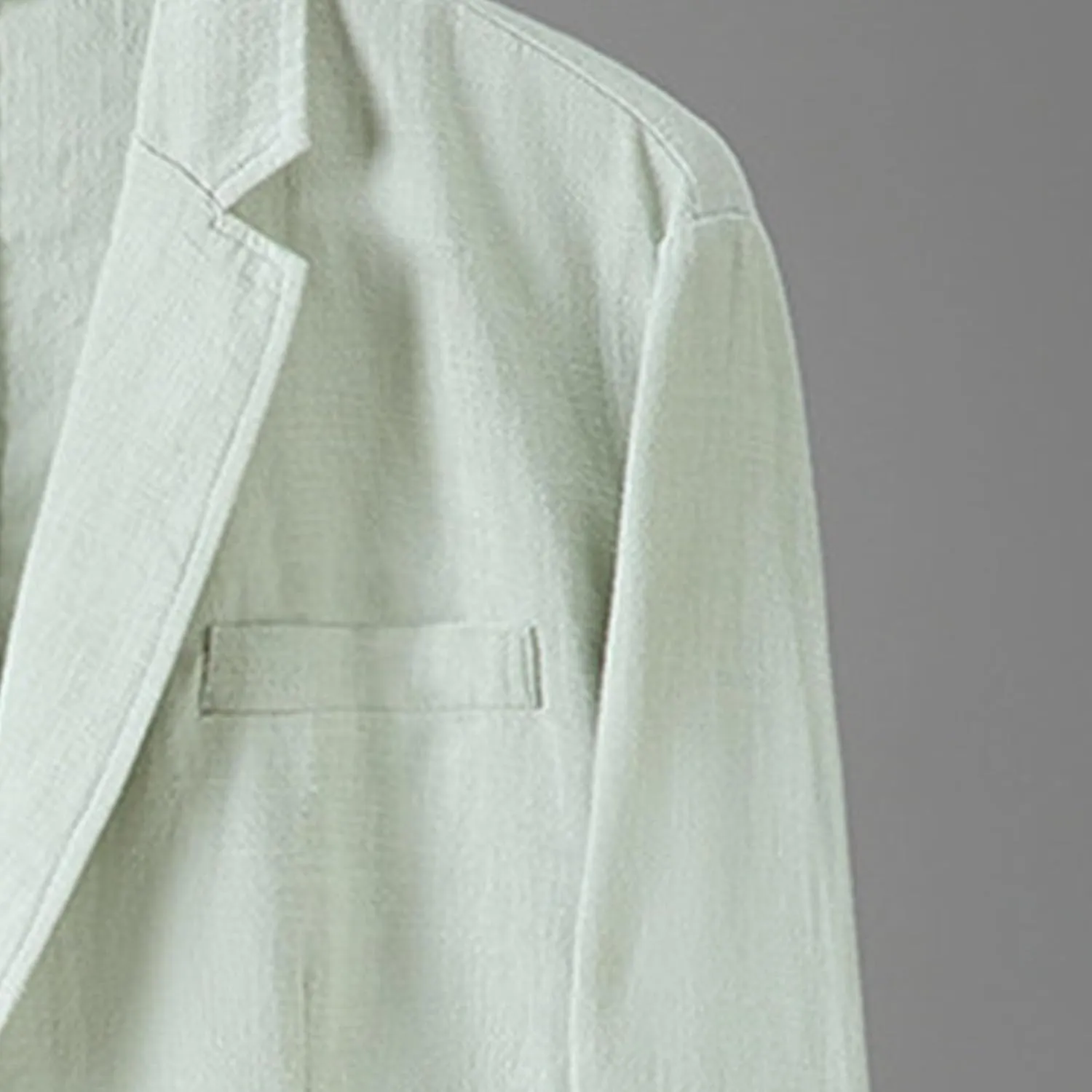 Mens Casual Linen Suit Coat Regular Fit Two Buttons Blazer Coats Lightweight Slim Fit Suits Jackets