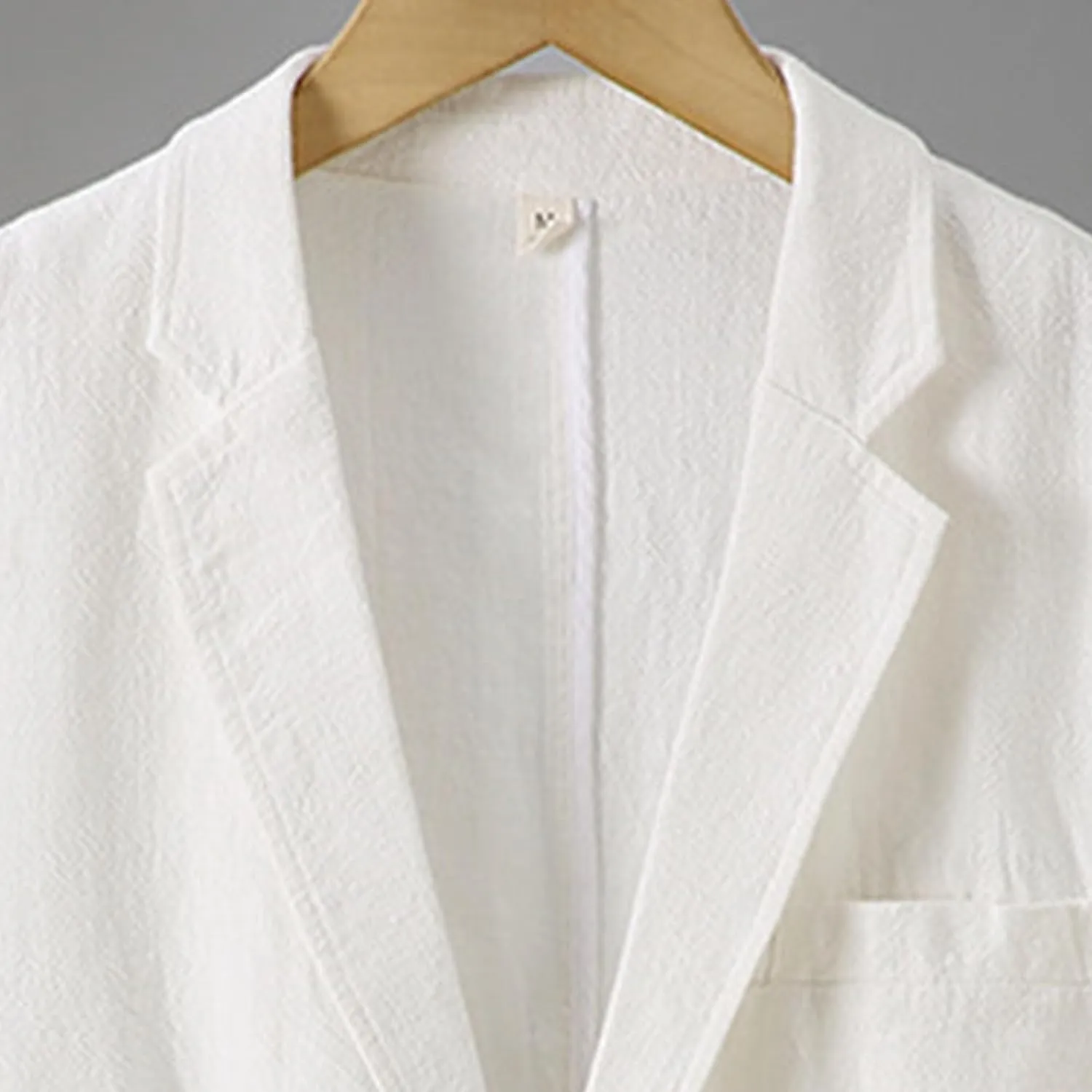 Mens Casual Linen Suit Coat Regular Fit Two Buttons Blazer Coats Lightweight Slim Fit Suits Jackets