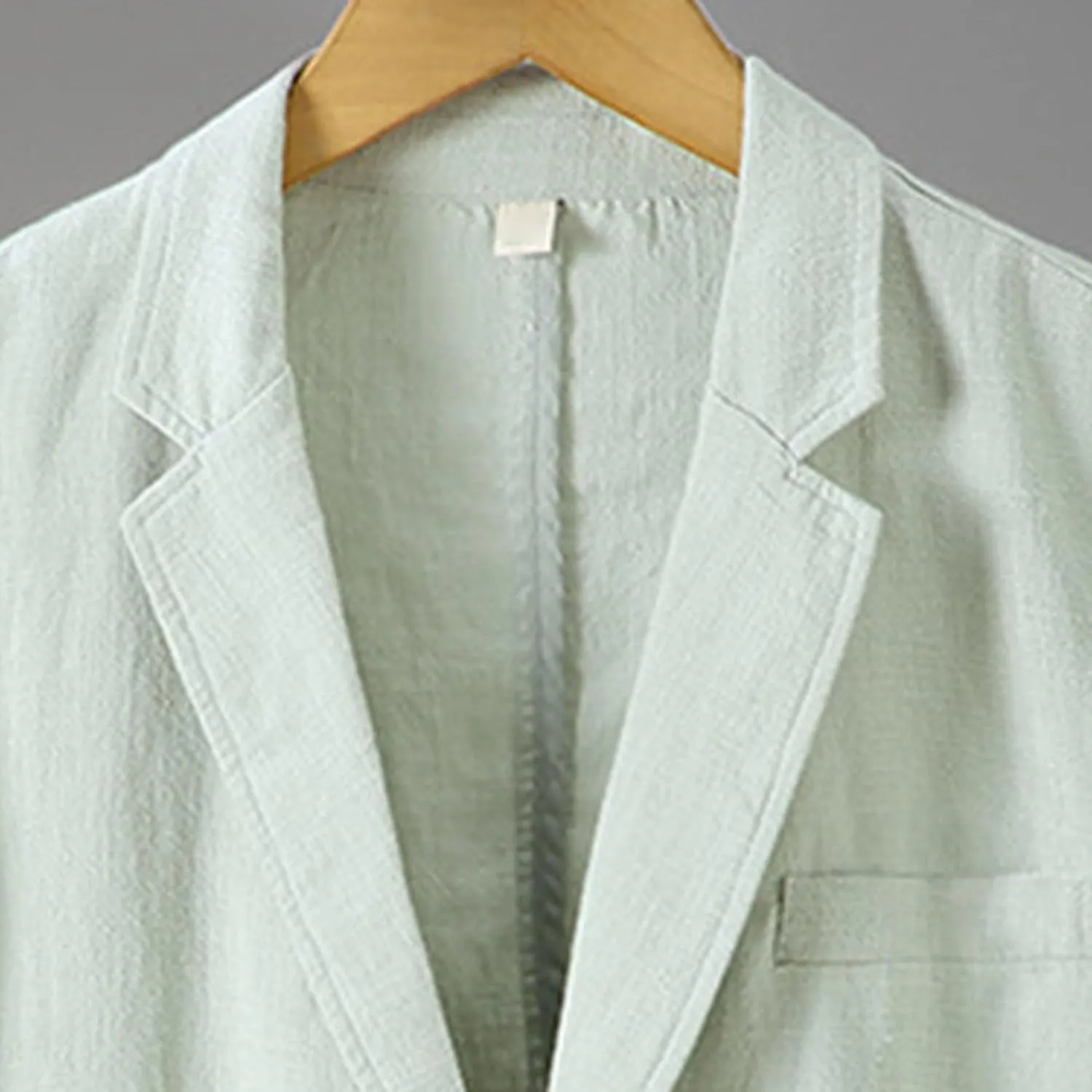 Mens Casual Linen Suit Coat Regular Fit Two Buttons Blazer Coats Lightweight Slim Fit Suits Jackets