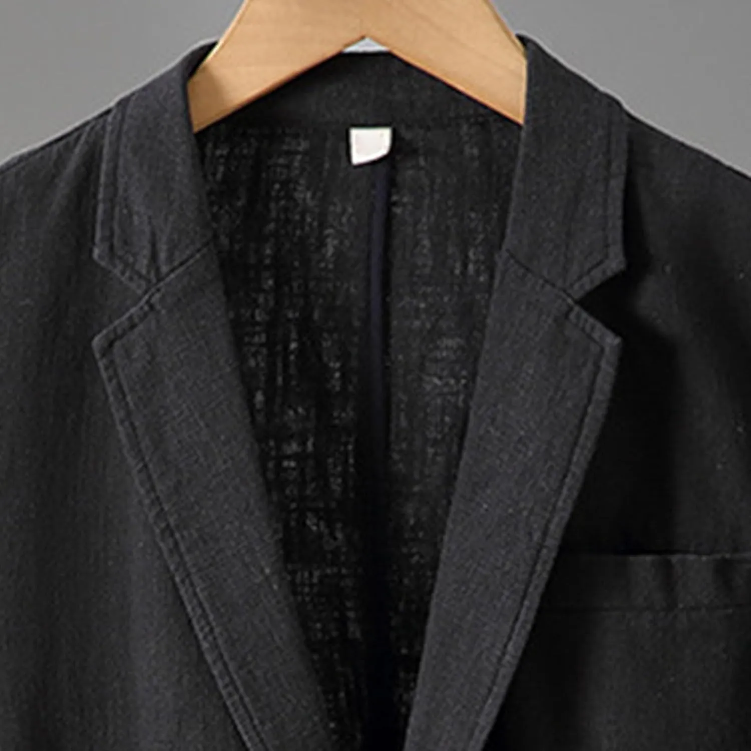 Mens Casual Linen Suit Coat Regular Fit Two Buttons Blazer Coats Lightweight Slim Fit Suits Jackets