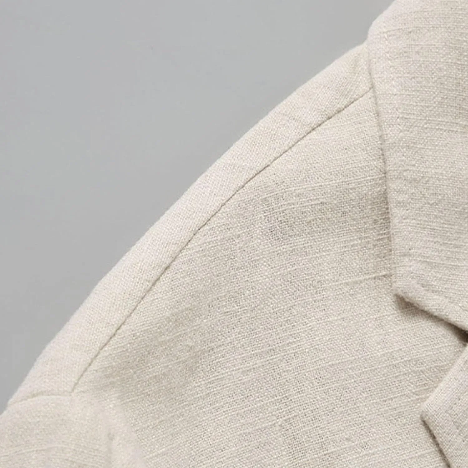 Mens Casual Linen Suit Coat Regular Fit Two Buttons Blazer Coats Lightweight Slim Fit Suits Jackets