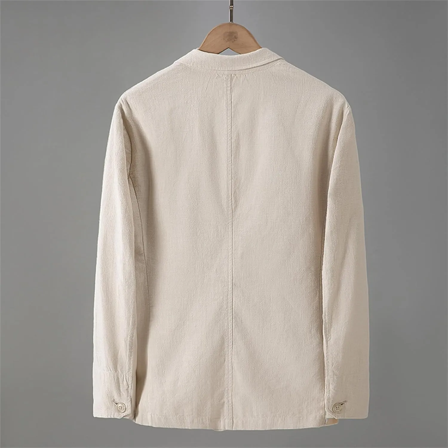 Mens Casual Linen Suit Coat Regular Fit Two Buttons Blazer Coats Lightweight Slim Fit Suits Jackets