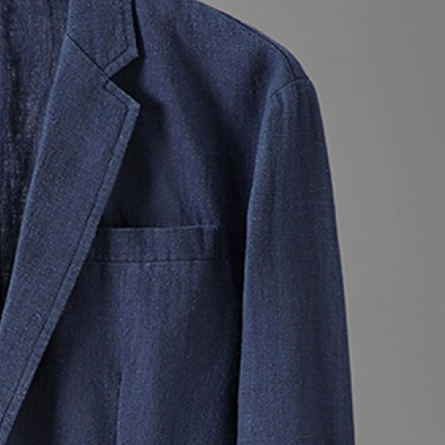 Mens Casual Linen Suit Coat Regular Fit Two Buttons Blazer Coats Lightweight Slim Fit Suits Jackets