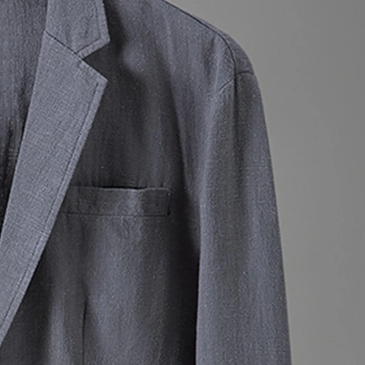 Mens Casual Linen Suit Coat Regular Fit Two Buttons Blazer Coats Lightweight Slim Fit Suits Jackets