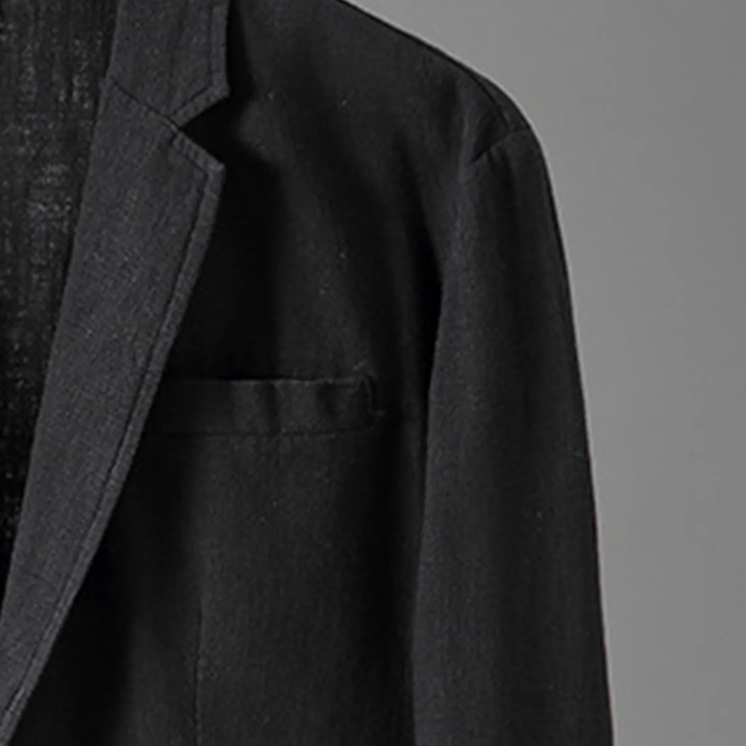 Mens Casual Linen Suit Coat Regular Fit Two Buttons Blazer Coats Lightweight Slim Fit Suits Jackets