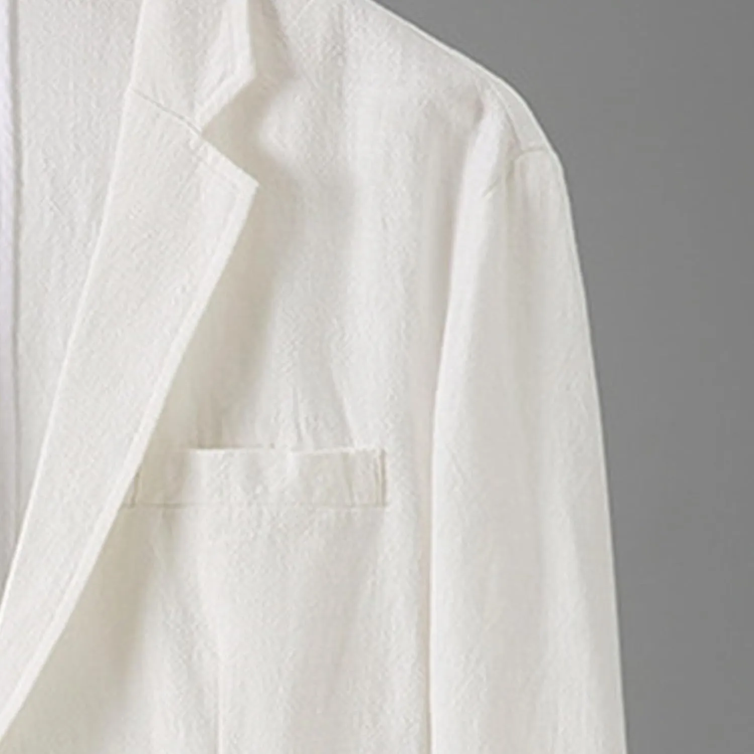 Mens Casual Linen Suit Coat Regular Fit Two Buttons Blazer Coats Lightweight Slim Fit Suits Jackets