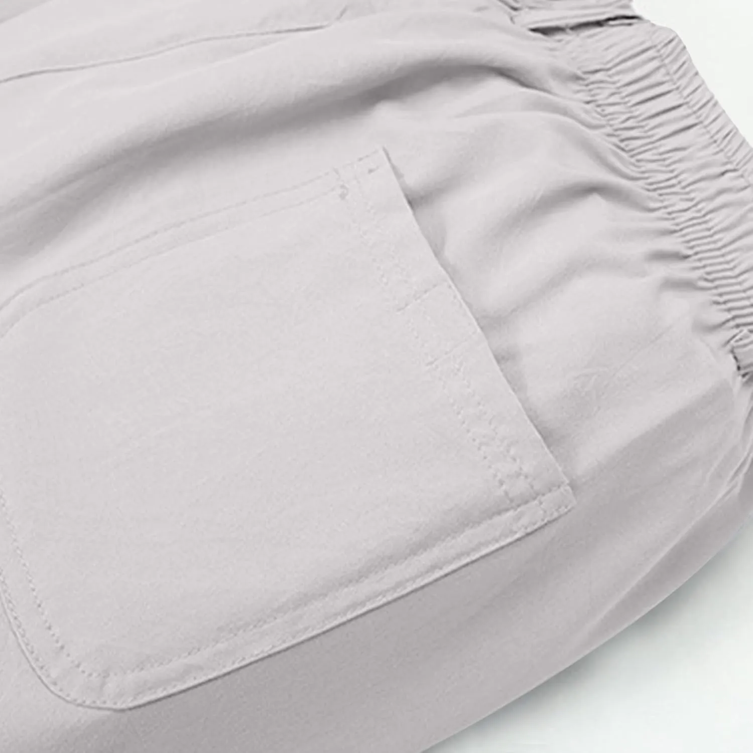 Mens Casual Pants Lightweight Loose Fit Elastic Waist Straight Leg Pant Summer Outdoor Work Travel Vacation Trousers