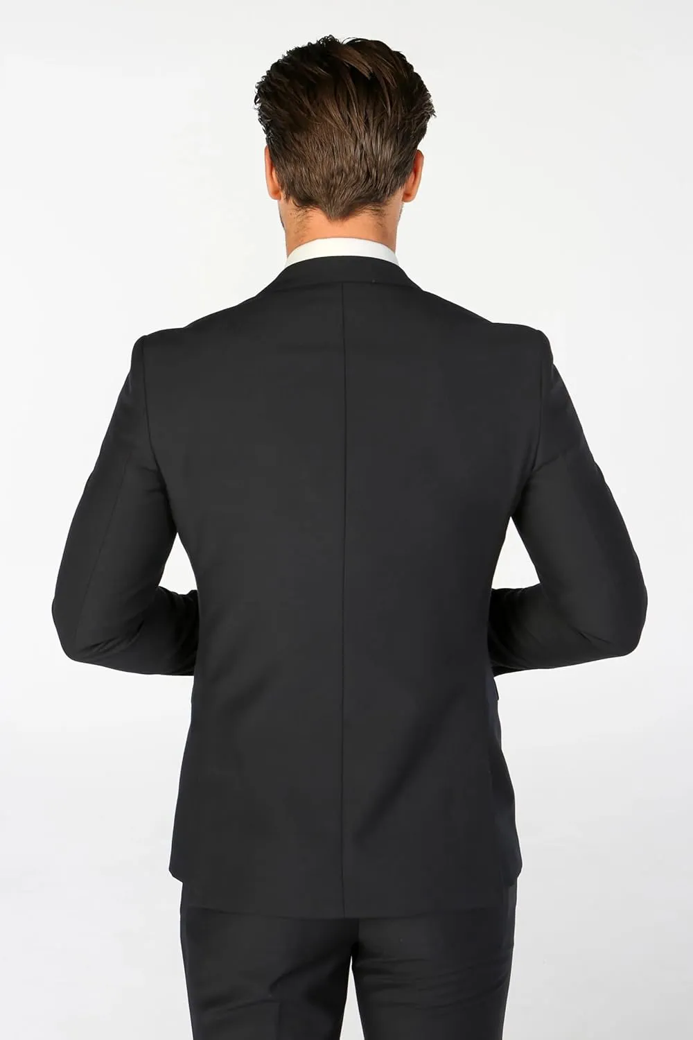 Men's Classic Tailored Fit Wedding Navy Blue Suit - 3 PC Formal Set Sold Separately