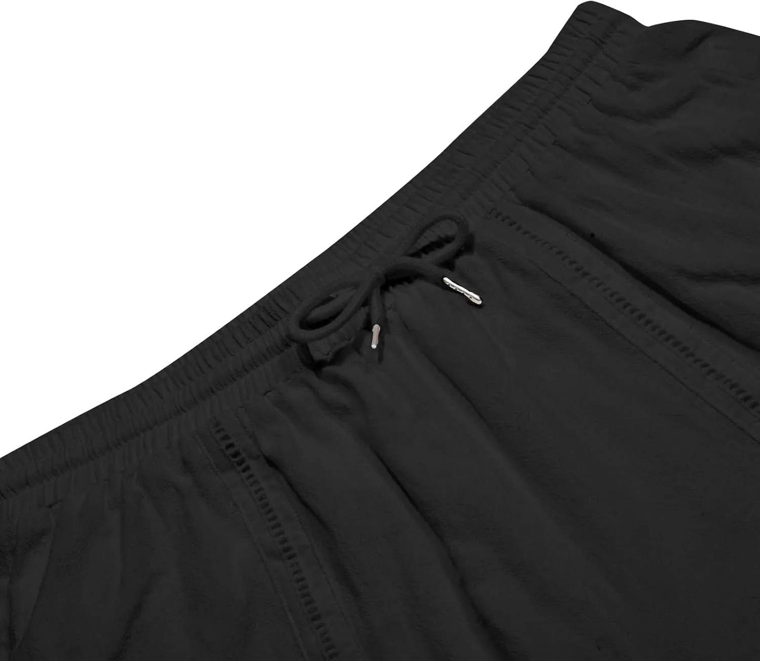 Mens Cotton and Linen Capri Pants Expandable Waist Drawstring Fashion Solid Cropped Pant Summer Loose Workout Jogger Trousers
