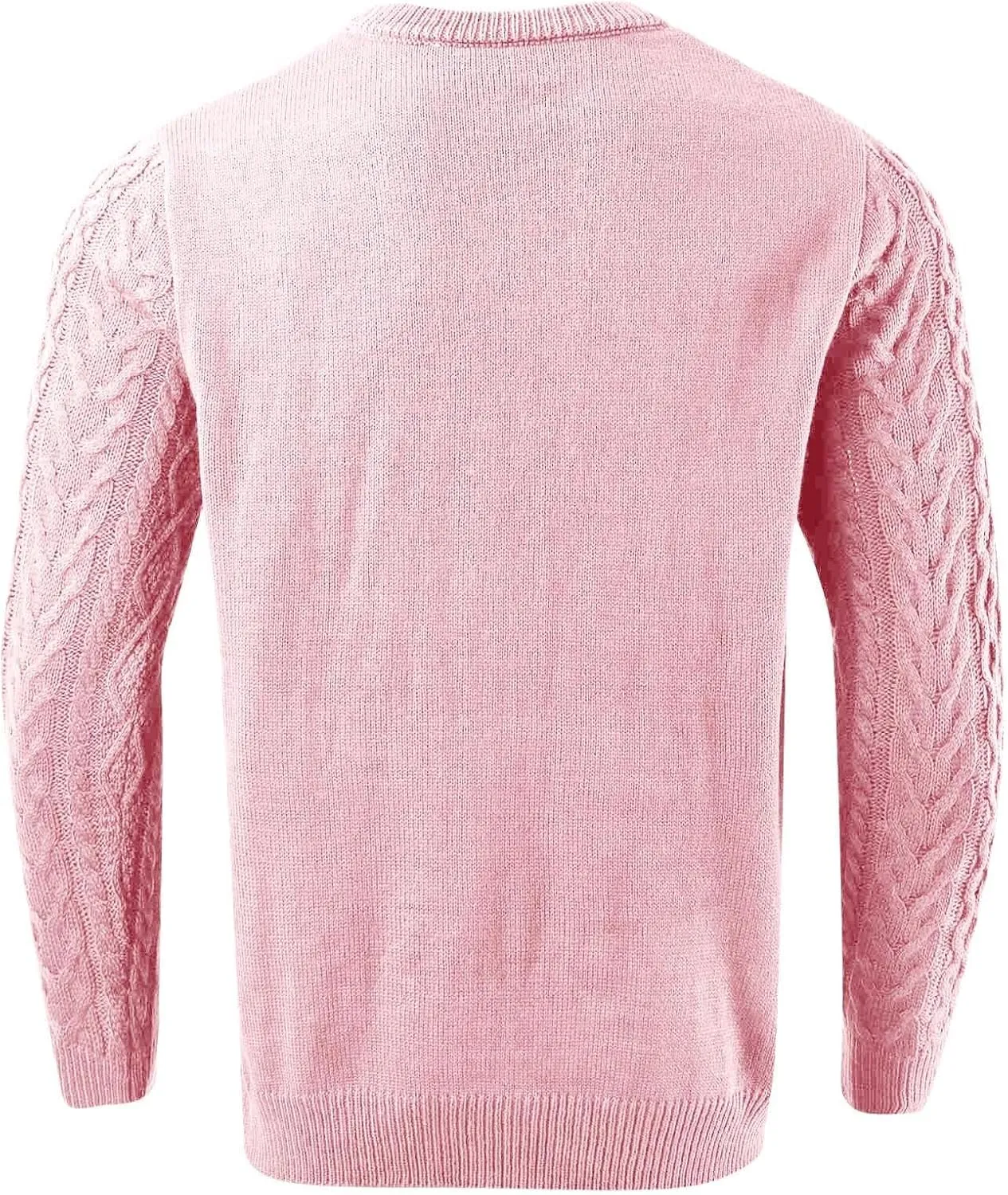 Men's Crewneck Pullover Sweater Chunky Cable Knit Sweater Classic Casual Sweaters Textured Sweater Tops
