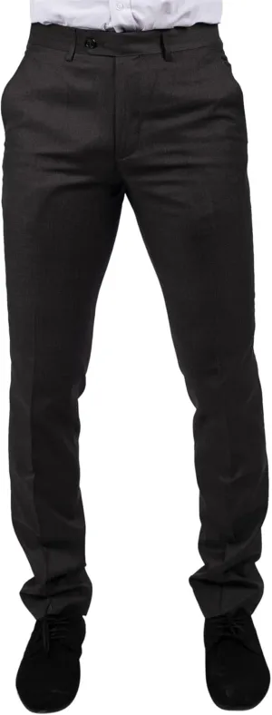 Mens Dark Grey Charcoal Trousers Classic Stitch Wedding Summer Prom Classic