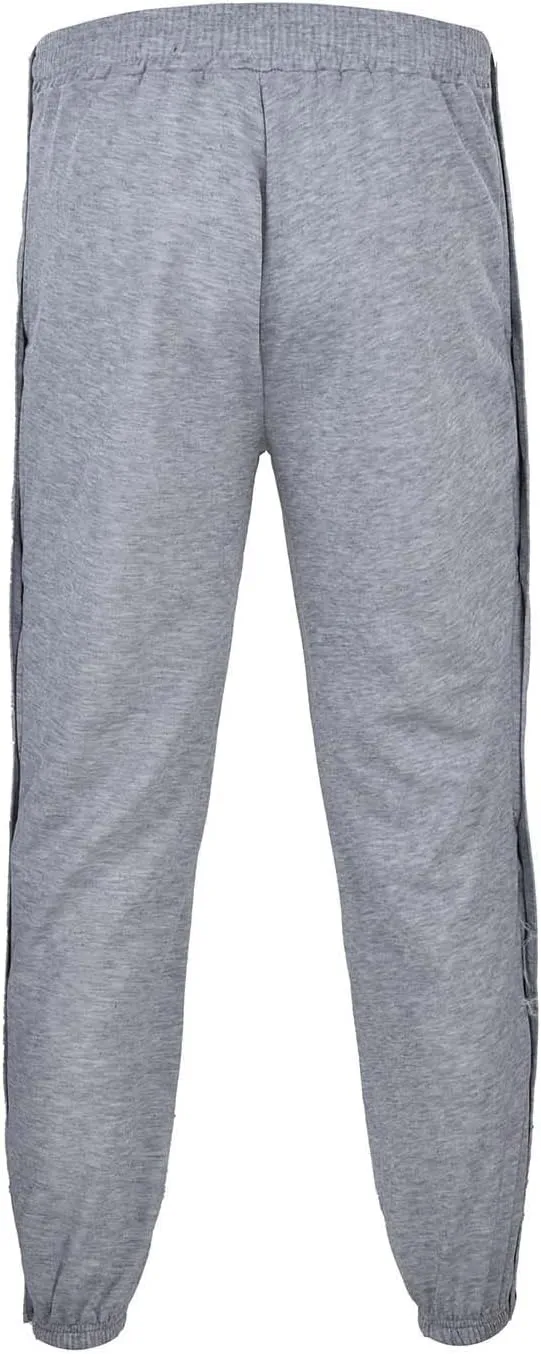 Mens Jogger Pants Tear-Away Athletic Pants Side High Split Snap Button Striped Sweatpants Casual Workout Trousers