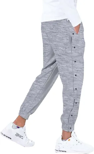 Mens Jogger Pants Tear-Away Athletic Pants Side High Split Snap Button Striped Sweatpants Casual Workout Trousers