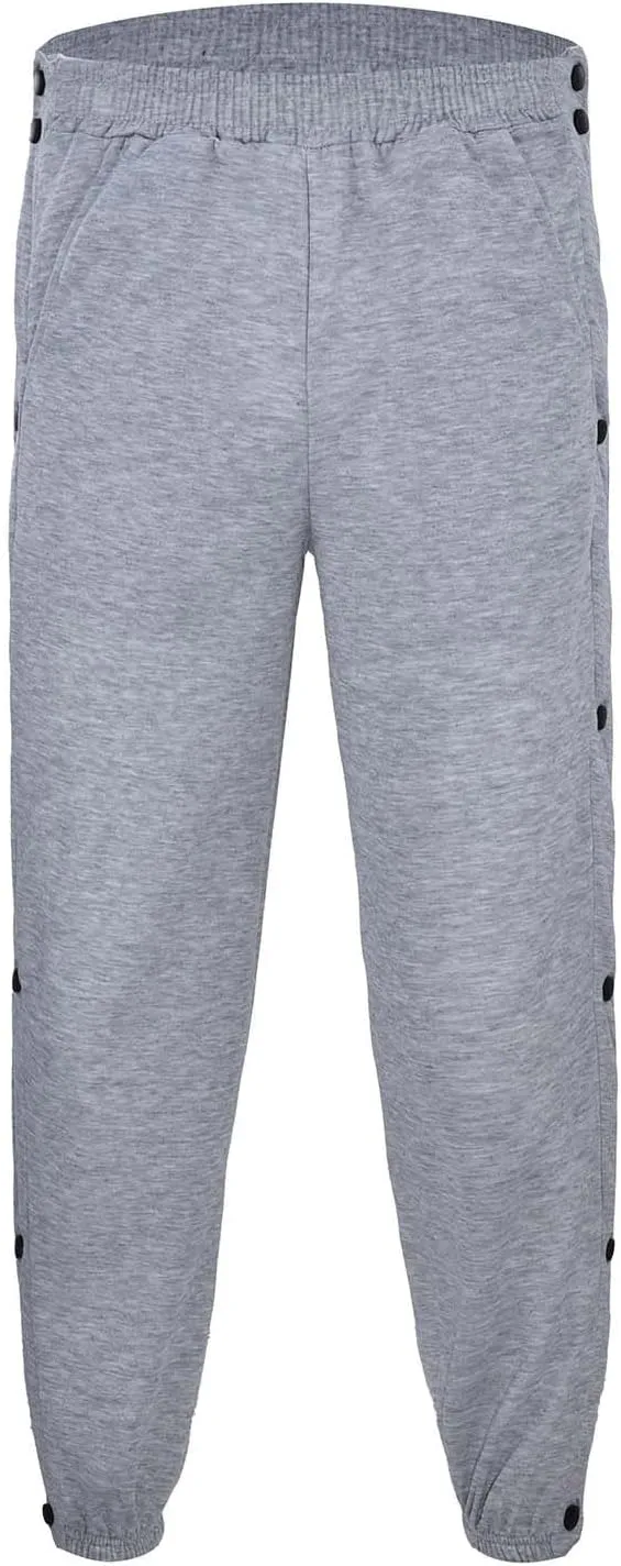 Mens Jogger Pants Tear-Away Athletic Pants Side High Split Snap Button Striped Sweatpants Casual Workout Trousers