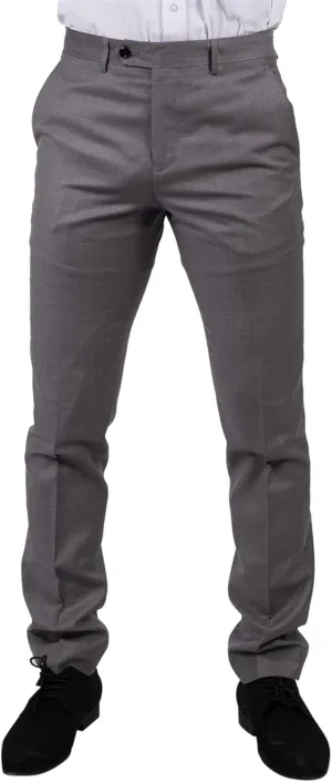 Mens Light Grey Trousers Classic Stitch Wedding Summer Prom Classic Grooms