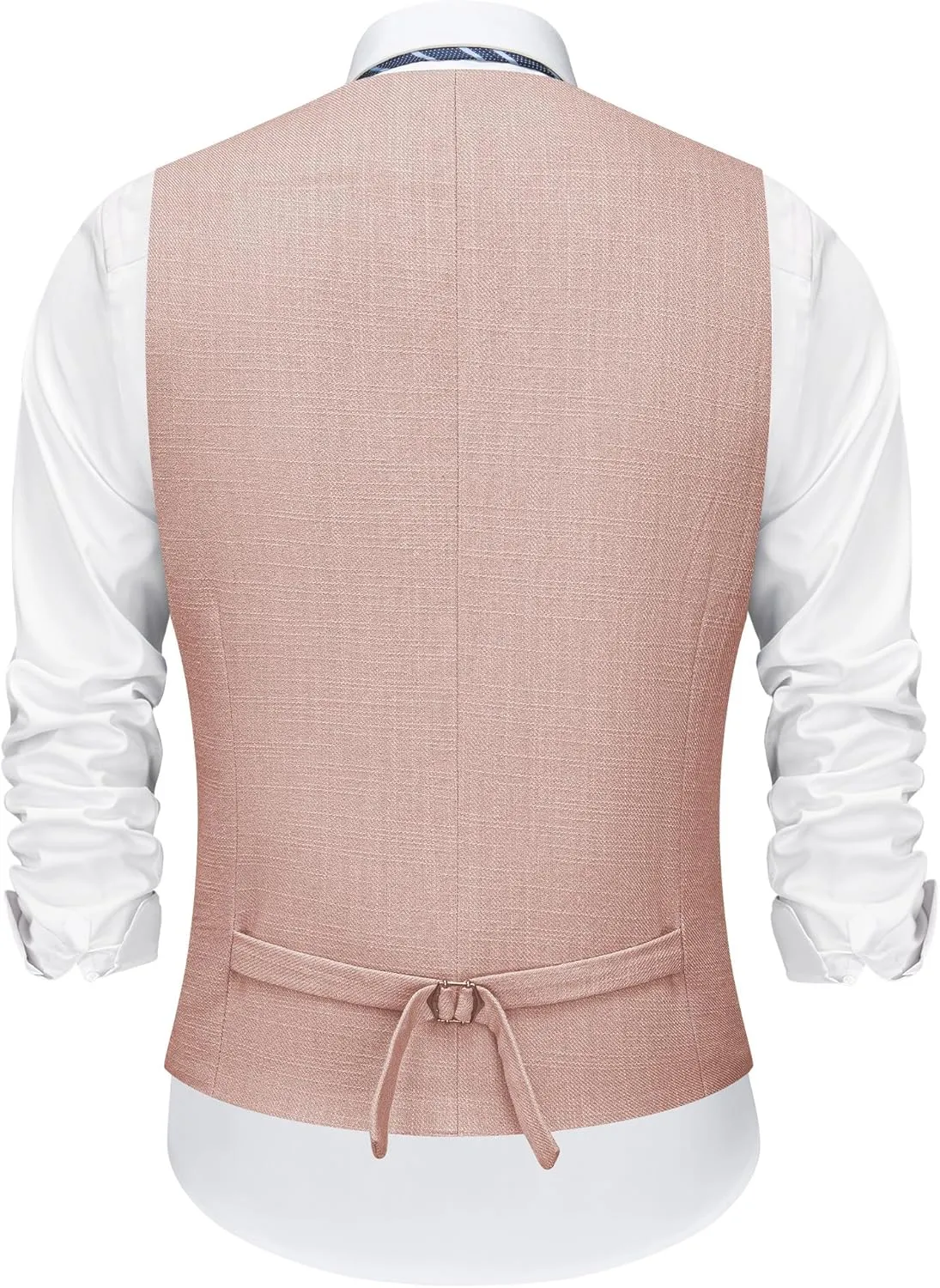 Men’s Linen Suit Slim Fit 2 Piece Lightweight Summer Suits Wedding Vest Pants Set with Pocket Square