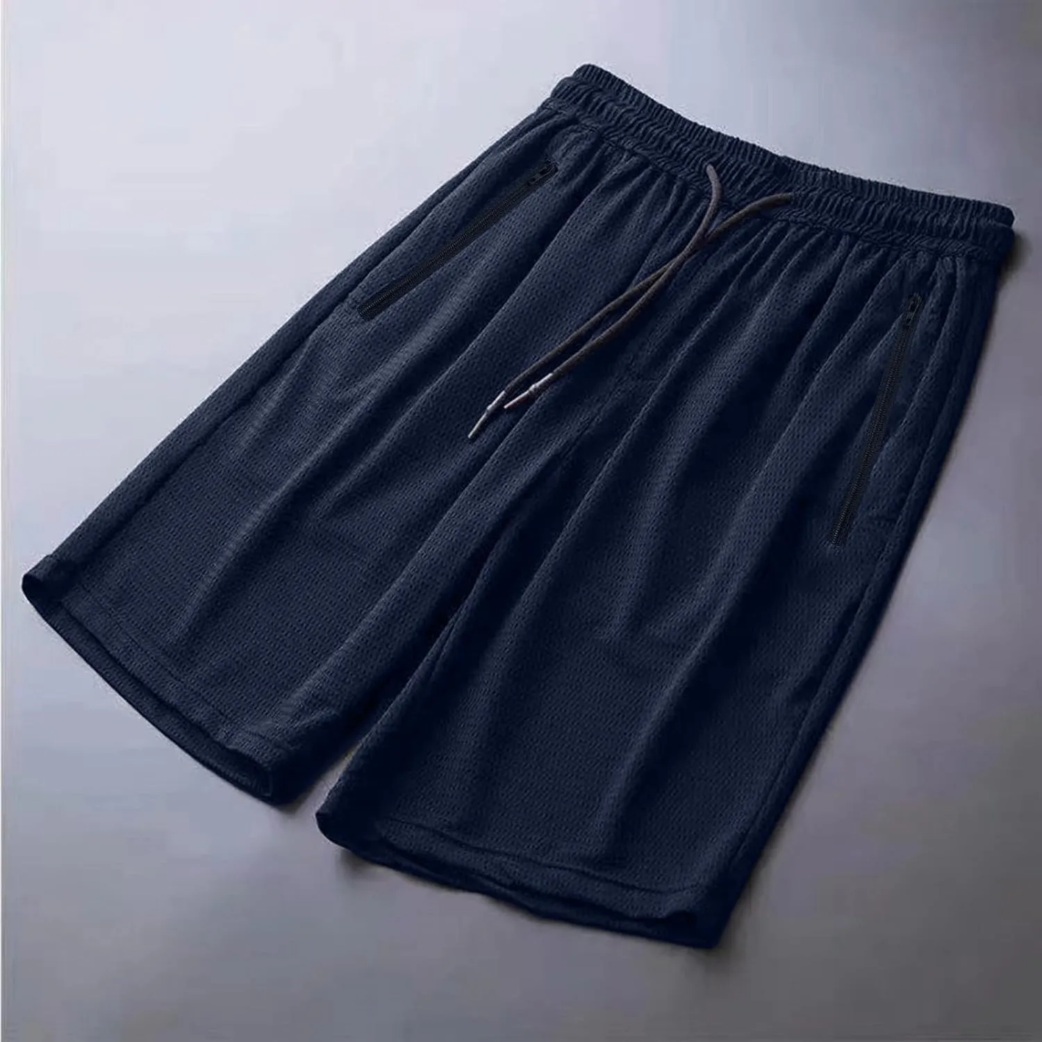 Men's Plus Size Ice Silk Stretch Shorts, 2025 Male Quick Dry Lightweight Gym Ice Silk Shorts Running Short Joggers