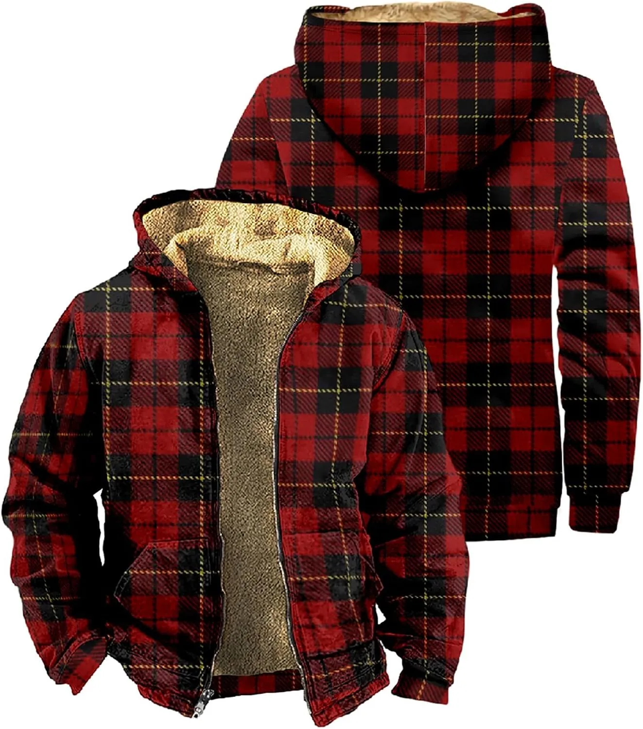 Men's Pullover Winter Workout Fleece Hooded Water resistant Winter Windbreaker Jackets Rain Jacket Men Mens Winter