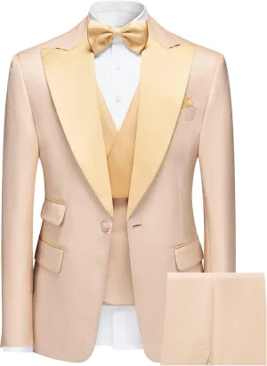 Men's Slim Fit Suits Jacquard Tuxedo for Men Business Wedding Party