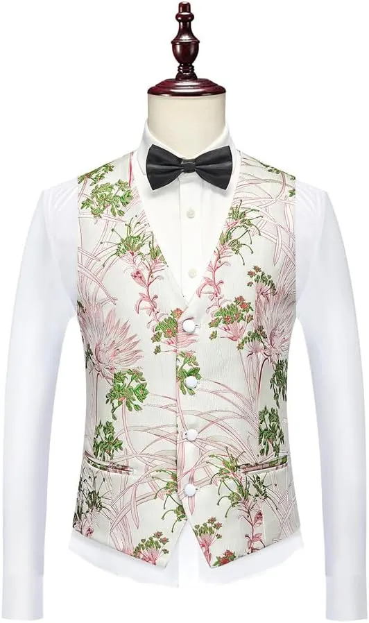 Men's Slim Fit Suits Jacquard Tuxedo for Men Business Wedding Party