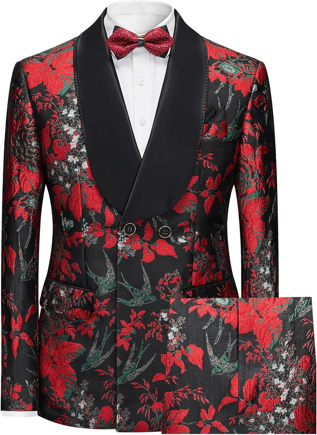 Men's Slim Fit Suits Jacquard Tuxedo for Men Business Wedding Party