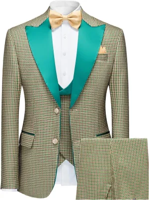 Men's Slim Fit Suits Jacquard Tuxedo for Men Business Wedding Party