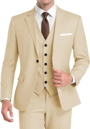 Men's Suit 3 Piece Slim Fit Suits for Men Jacket Vest Pants Suit for Wedding Prom Dinner Party
