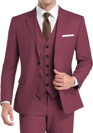 Men's Suit 3 Piece Slim Fit Suits for Men Jacket Vest Pants Suit for Wedding Prom Dinner Party
