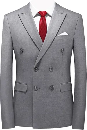 Men's Suit Double-Breasted Sports Coat Business Notch Lapel Jackets Wedding Blazer Regular Fit Dinner Jacket