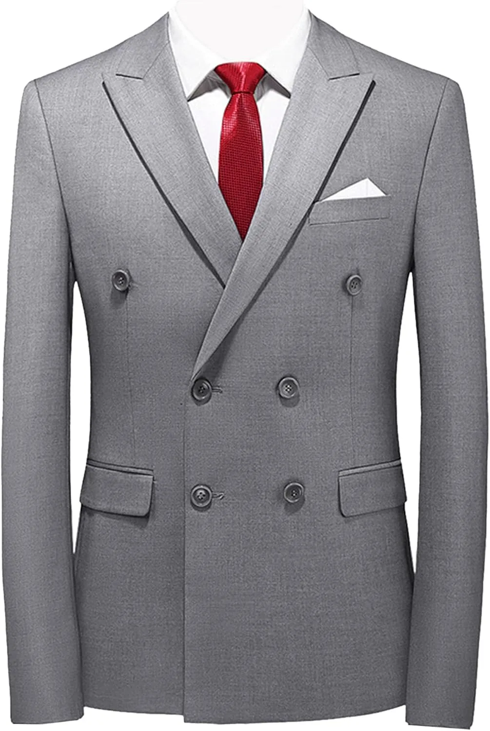 Men's Suit Double-Breasted Sports Coat Business Notch Lapel Jackets Wedding Blazer Regular Fit Dinner Jacket