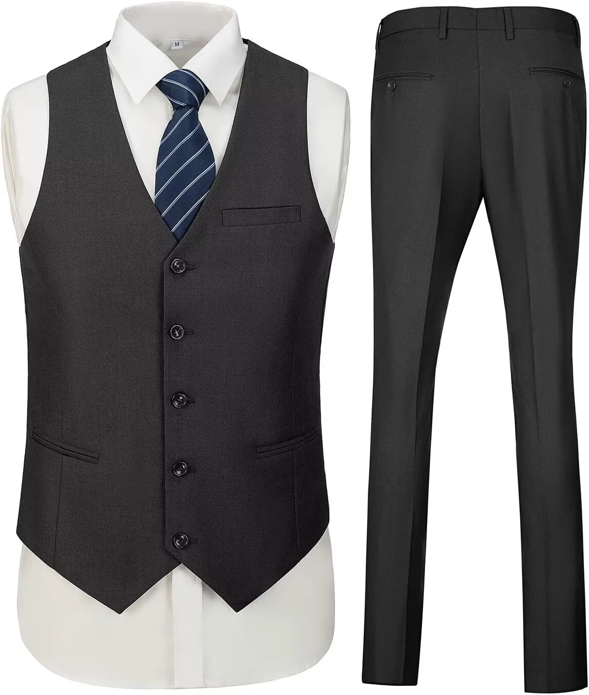 Mens Suits 3 Piece Slim Fit Double Breasted Suit Business Wedding Prom Tuxedo Solid Blazer Vest Pants Set